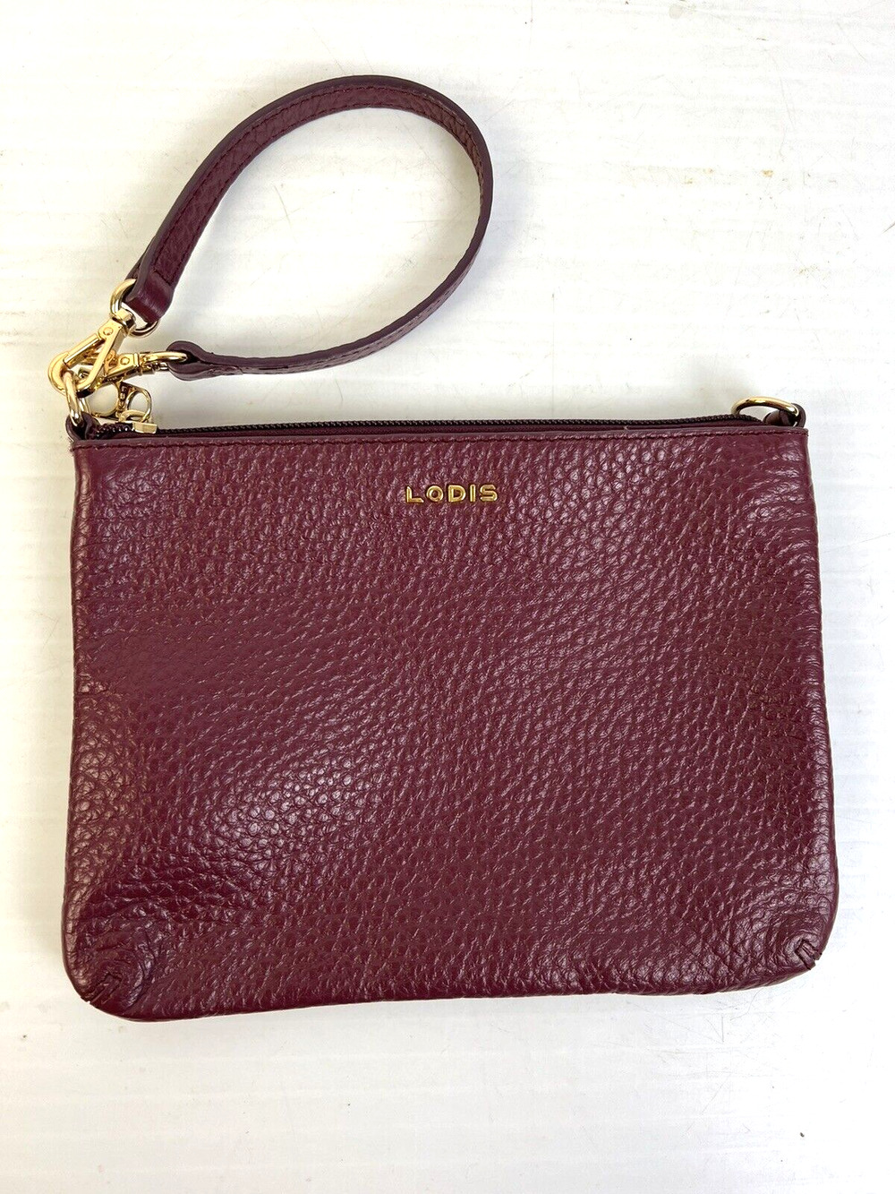 Lodis Leather Wristlet Purse Brown Small Bag Pouch Clutch Casual Bag Minialmist